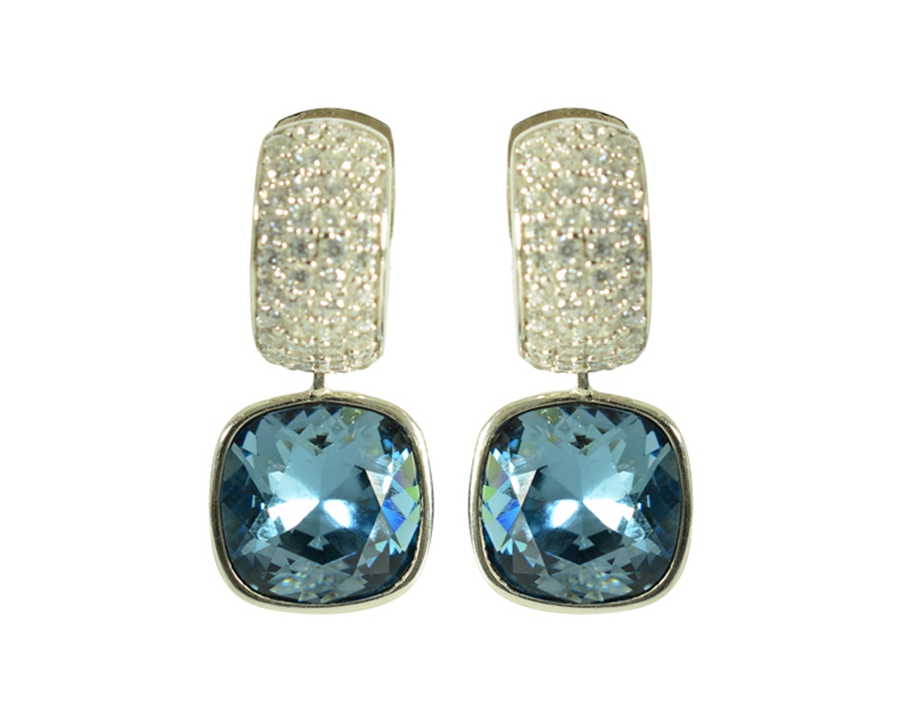 Ganci A Goccia Per Orecchini HEIDE HEINZENDORFF – Vetro Di Quarzo Temperato Azzurro – 14x10 Mm – Coppia