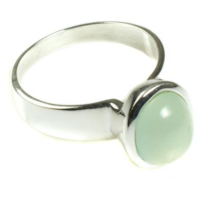 Silber Ring oval mit Aqua Chalzedon