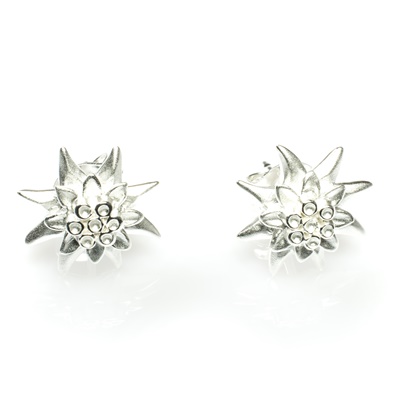 Silber Edelweiss Ohrstecker