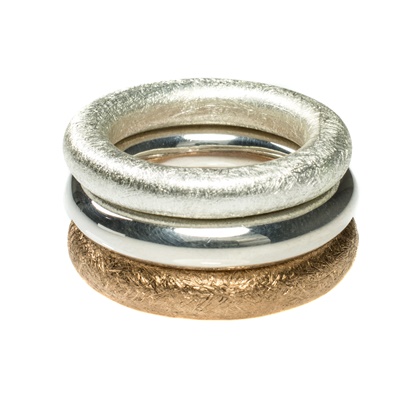 Silber Ring matt vergoldet