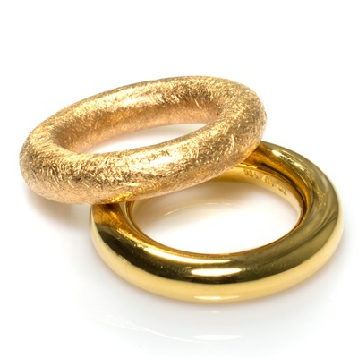 Silber Ring glanz vergoldet