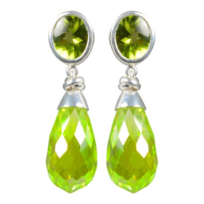 Edle Silber Ohrhänger mit Peridot 