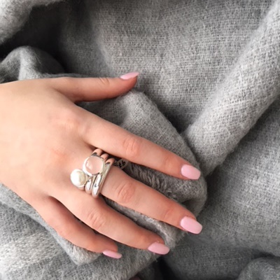 Silber Ring mit Rosenquarz