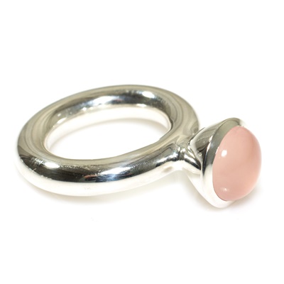 Silber Ring mit Rosenquarz