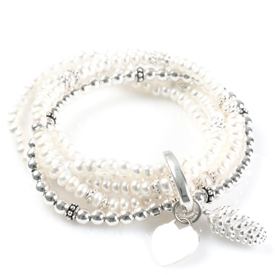 Perlen Armband mit Silber