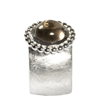 Silber Ring matt mit Rauchquarz