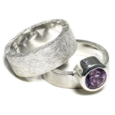 Silber Ring-Set mit Amethyst