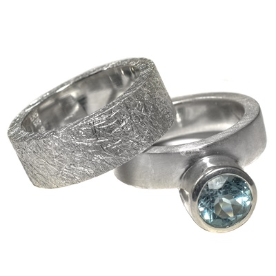 Silber Ring-Set mit Topas