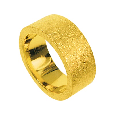Silber Ring grobmattiert vergoldet