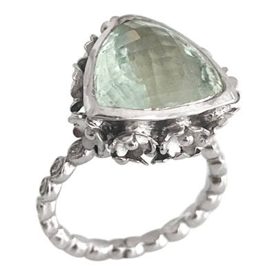 Silber Ring mit Aquamarin