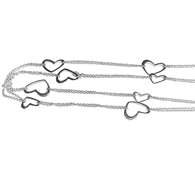 Silber Kette mit Herzen