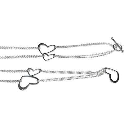 Silber Kette mit Herzen