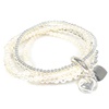 Elastisches Armband mit Silber und Perlen (16ARPE410)