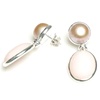 Unikat Ohrhänger Silber mit Süsswasser Perle und Pink Opal  (16ORNW308-1)