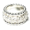 Fantasievoller Blumen Sterlingsilber Ring 15 mm (16OSR11201)