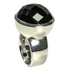 Silber Ring mit mit facettierten Onyx (17SR0450OKM2)