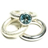 Silber Ring matt mit blauem Topas (17SR3015UNI-1)