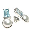 Unikat Silber Ohrringe mit Perle und Topas (19OR70001-1)