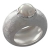 Silber Ring matt mit weiser Perle (24RIUN1001)