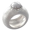 Silber Ring matt mit grauer Perle (24RIUN1002)
